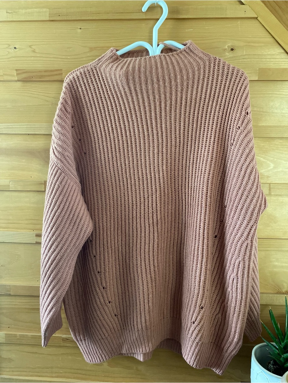 Vero Moda Dusty Rose Ribbed Mock Neck Sweater
